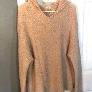 Soft blush knit hoodie